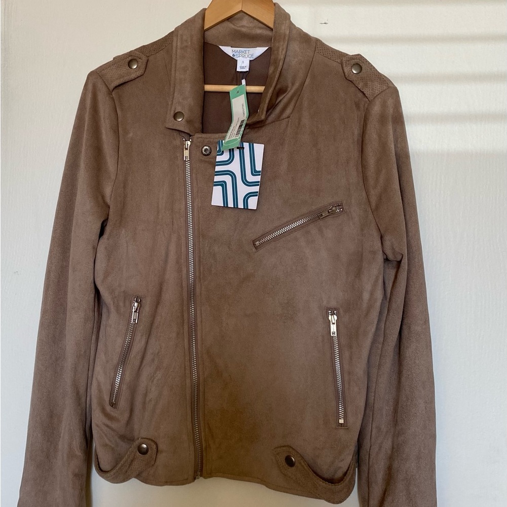 Market & Spruce Tan Leather Jacket